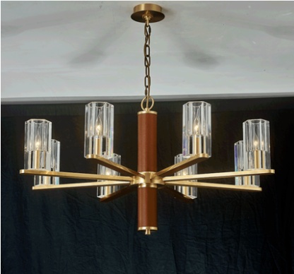 Дизайнерский светильник медь 76*50 см, led, E14, медь, хрусталь