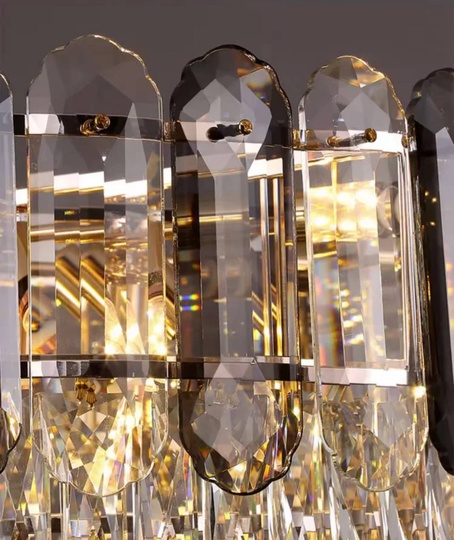 Люстра подвесная BERKE 60*30 дымчатый, стекло, металл, Е14.