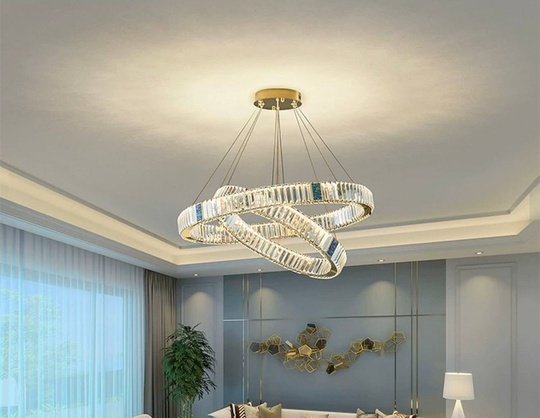 Люстра подвесная CAGLA 100*150 бронза, кристалл, металл, LED.