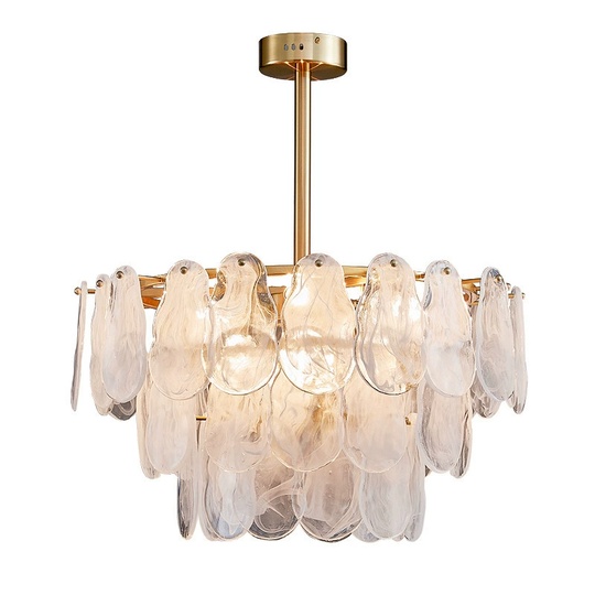 Люстра подвесная BIRCAN 80*35 бронза, стекло, металл, E14.