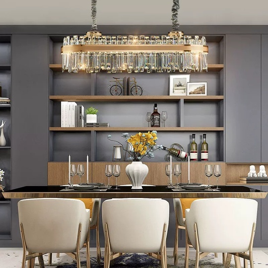 Люстра подвесная ERDI 95*28 золото, кристалл, металл, LED.