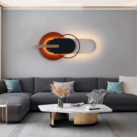 Настенный светильник, Бра MATTHEW 83*39, оранжевый, белый, черный, медный, металл, LED.