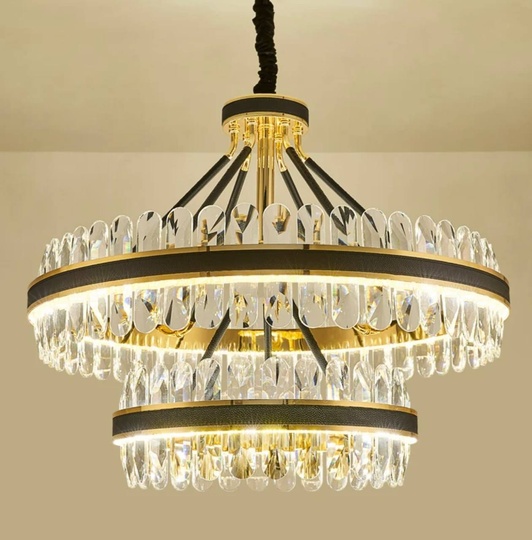 Люстра подвесная BIHTER 80*45 золото, кристалл, металл, LED.