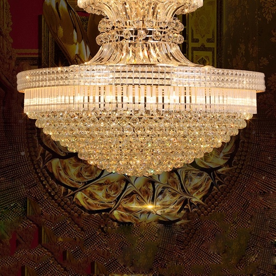 Люстра подвесная, золото, хрусталь, BARNEY 120*190 металл, E14.