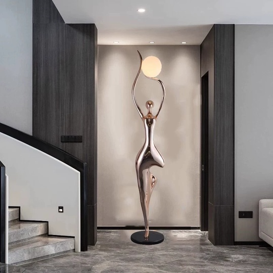 Торшер медь Alvira, 38*38*192 см, LED, Е27, смола стекловолокно, 14 Вт