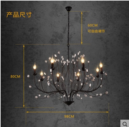 Дизайнерский светильник белый Elypara, 98*80 см, led, e14, железо, кристал, современный, белый