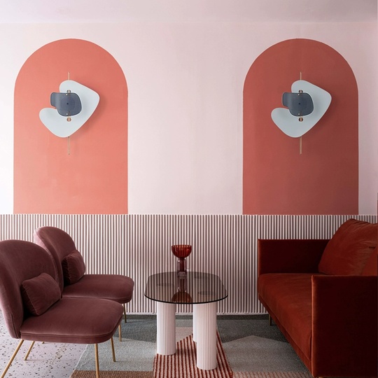 Настенный светильник VISIR, Бра, 48*68  белый, синий, металл, LED.