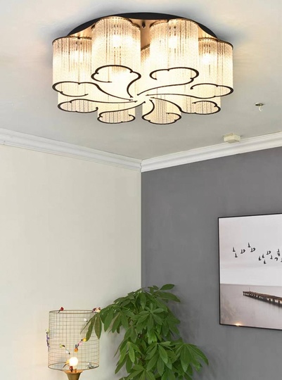 Люстра подвесная, хром, ПММА, KASIA 60*24, металл, E14.