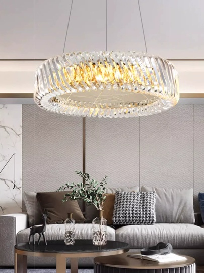 Люстра подвесная, медный, хрусталь, LANEY 40*22, металл, E14.