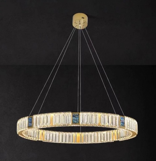 Люстра подвесная CEREN 40*150 золотой, хрусталь, металл, LED.