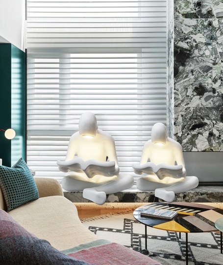 Торшер человек. Напольный светильник белый. Дизайнерский торшер Reader, LED, 7 Вт