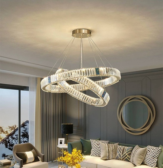 Люстра подвесная CAGLA 100*150 бронза, кристалл, металл, LED.