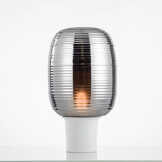 Настольная лампа HARRY 23*39, дымчатый пепел, алюминий, стекло.