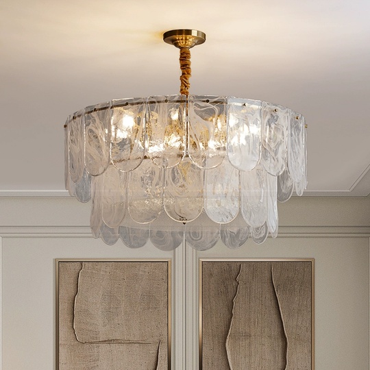 Люстра подвесная, медный, стекло, FINN 50*37 металл, E14.