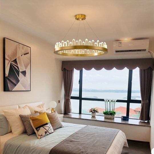 Люстра подвесная, золото, кристалл, LOUIS 60*11 металл, LED.