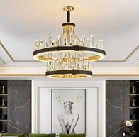 Люстра подвесная ALBENI 60*38 золото, кристалл, металл, LED.