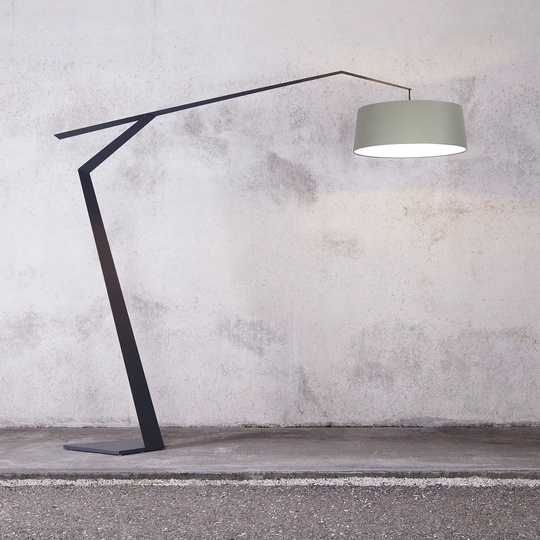 Торшер, черный, серый, Lumens 200*200, светодиодный, E27, металл, ткань