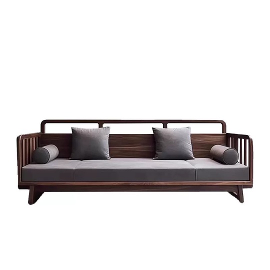 Прямой диван Hall темный орех, ткань, 240*80*85 см