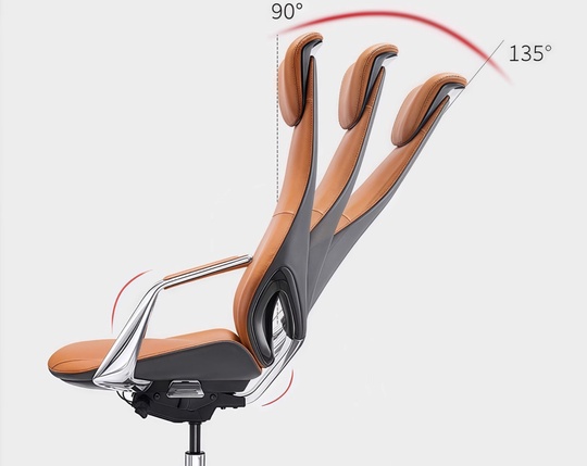 Кресло офисное для руководителя, перфорированная кожа, алюминиевый сплав