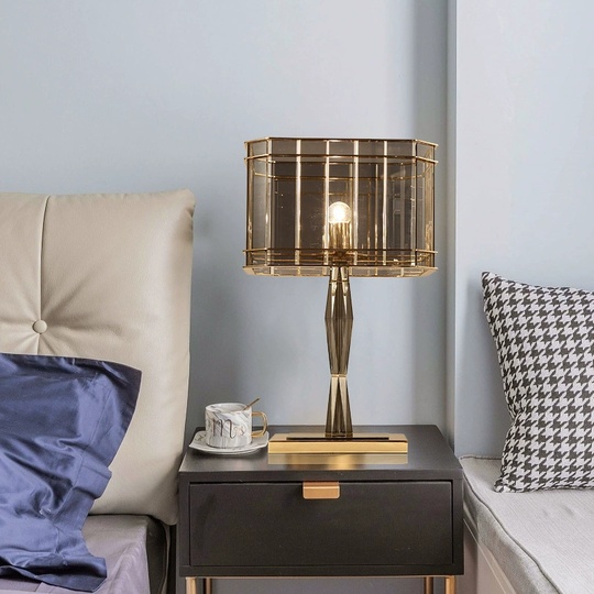 Настольная лампа ENTARIO 34*54  жемчужно-коричневый, металл.