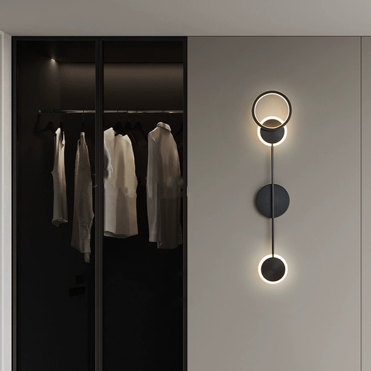 Настенный светильник, Бра, GERALD 15*62, черный, металл, LED.