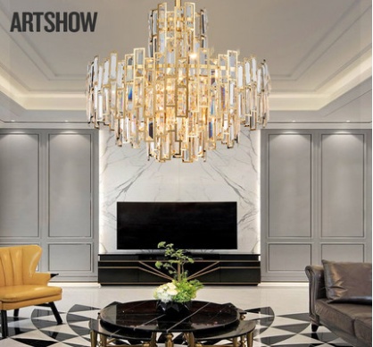 Дизайнерский светильник Arivon 100*55 см, светодиодный, LED, нержавеющая сталь, хрусталь