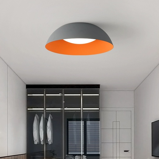 Потолочный светильник серый, оранжевый внутри Ombraly, металл, 65*65.5 см, светодиодная, LED