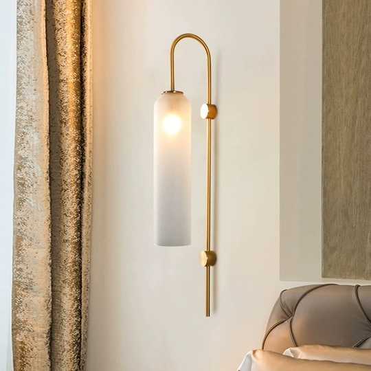 Настенный светильник GORO, Бра,  20*80, белый, золото, металл, Е27.