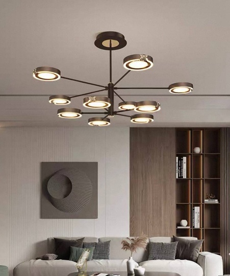 Люстра черная, FIONA металл, 120*67 см, светодиодная, LED