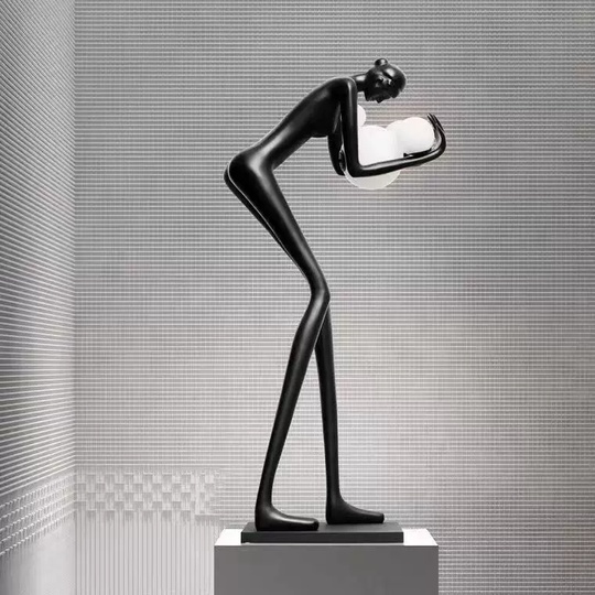 Напольный светильник - торшер девушка NIM GIRL, черный, E27, 20 Вт, стекловолокно