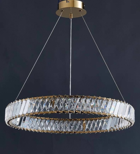 Люстра подвесная, медь, хрусталь, MASON 50*8 металл, LED