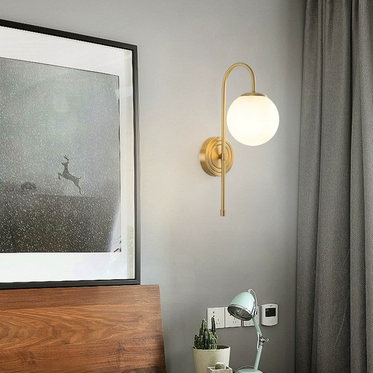 Настенный светильник желтая бронза NAN, Бра 24*39, металл, Е27.