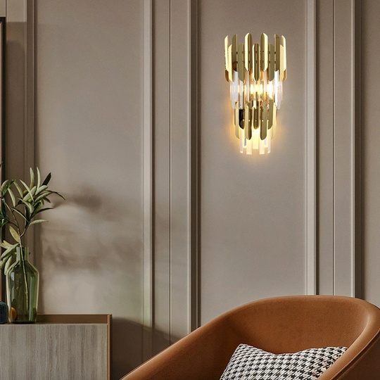 Настенный светильник, БРА ZACH 30*60, золото, металл, Е14.