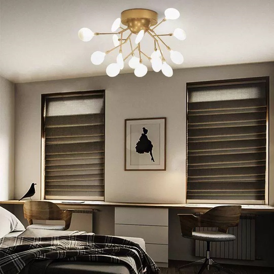 Люстра золотая Mira металл, 39*33 см, G4