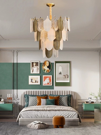 Люстра подвесная, медь, стекло, GUNCICEK 60*45, металл, Е14.