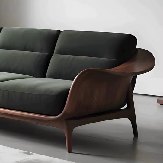 Прямой диван Audrey темный орех, ткань, 220*85*80 см