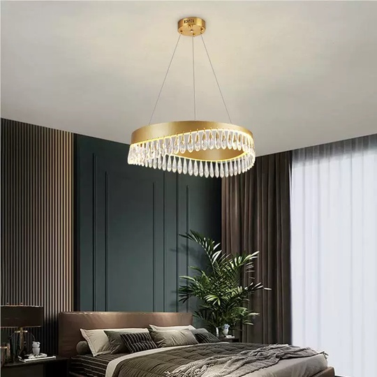 Люстра подвесная, медь, кристалл, GUNHAN 60*25, металл, LED.