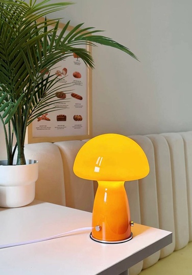 Настольная лампа, BERSA 22*28, оранжевый, стекло