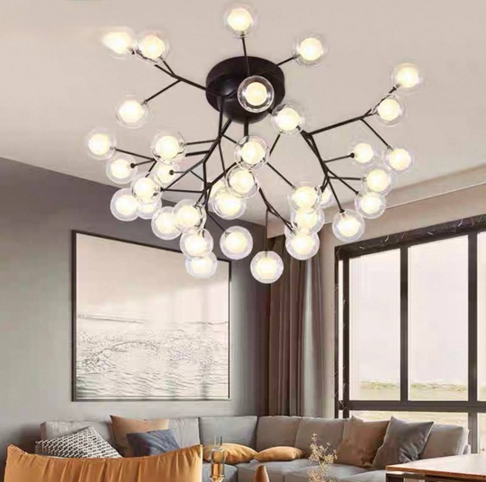 Люстра черная Elivor, металл, стекло, 88*57 см, G4