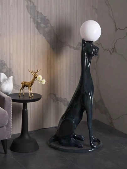 Торшер черный леопард Altrivo, 60*40*140 см, LED, Е14, смола, стекловолокно, 8 Вт