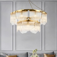 Люстра подвесная, золото, хрусталь, LATESHA 80*58, металл, E14.