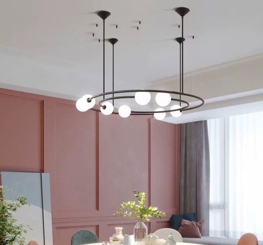 Люстра подвесная, стекло, черный, AJEESH 110*65, металл, G9