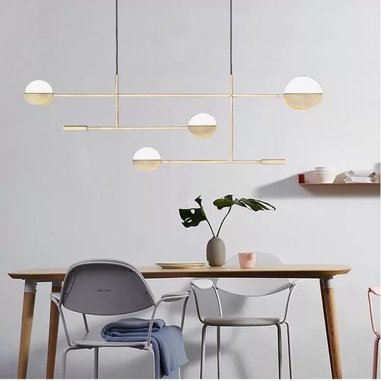 Люстра золотая Vellum, металл, 125*40 см, светодиодная, LED