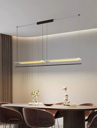 Люстра черная, белая Avelor, металл, 198*13 см, светодиодная, LED