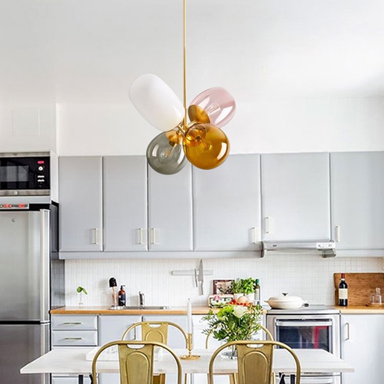 Дизайнерский светильник золотой Gulio, 50см, e27, металл, стекло, модерн