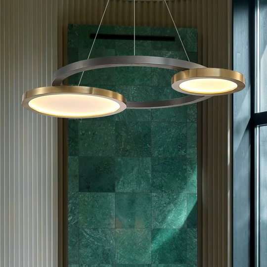 Люстра подвесная, черный, ПММА, BAHA 73*50, металл, LED