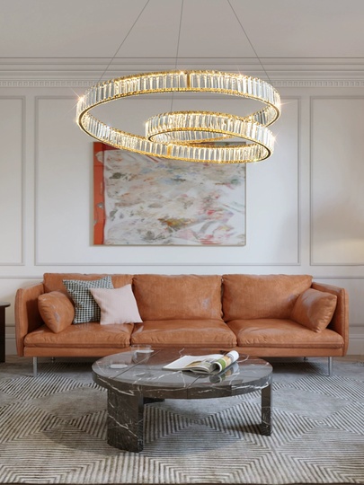 Люстра подвесная, бронза, хрусталь, ORION 100*18 металл, LED.