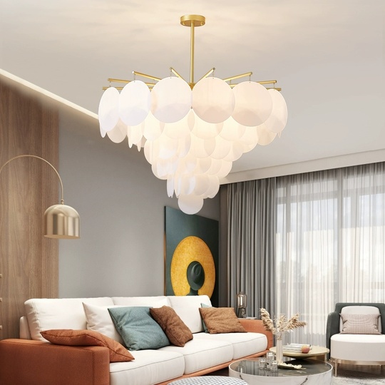 Люстра подвесная, медный, ПММА, LUXURIOUS 45*40, металл, E14.