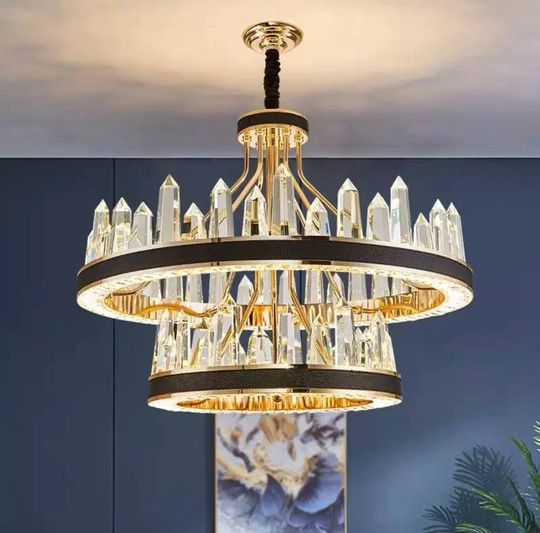 Люстра подвесная ALBENI 80*40 золото, кристалл, металл, LED.