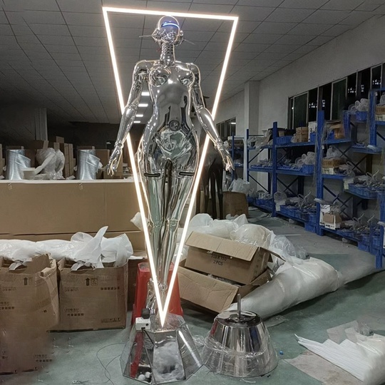 Торшер хром с подсветкой Gybergirl, 73*50*207 см, LED, 8 Вт, смола, стекловолокно